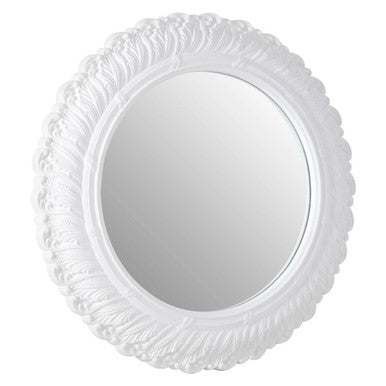 Antique White Small Acanthus Leaf Wall Mirror