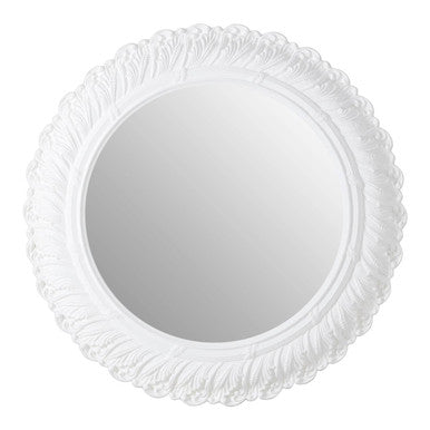Antique White Small Acanthus Leaf Wall Mirror