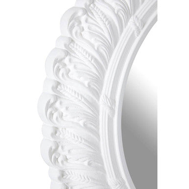 Antique White Small Acanthus Leaf Wall Mirror