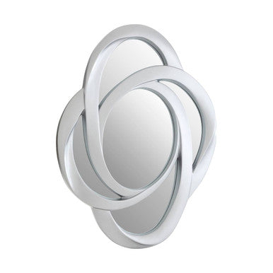 Silver Finish Elliptical Design Wall Mirror