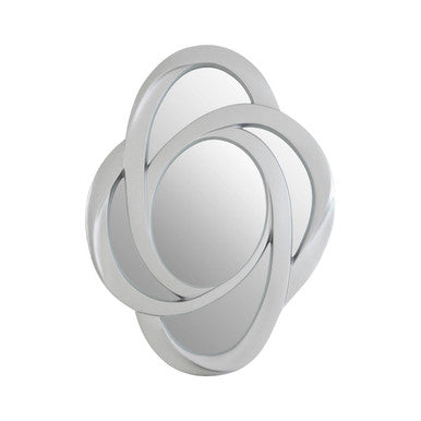 Silver Finish Elliptical Design Wall Mirror