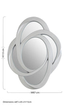 Silver Finish Elliptical Design Wall Mirror