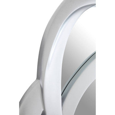 Silver Finish Elliptical Design Wall Mirror