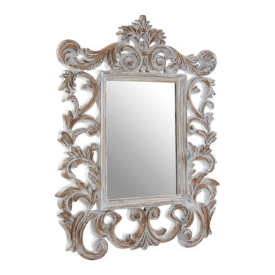 Antique Grey Fleur-De-Lis Wall Mirror