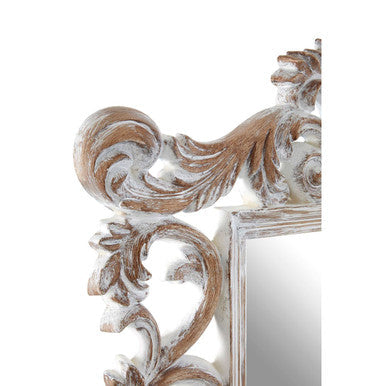 Antique Grey Fleur-De-Lis Wall Mirror