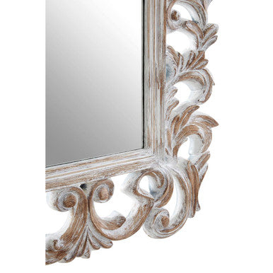Antique Grey Fleur-De-Lis Wall Mirror
