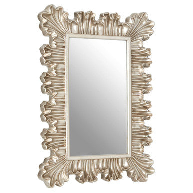 Champagne Finish Clamshell Design Wall Mirror