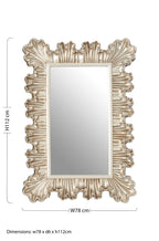 Champagne Finish Clamshell Design Wall Mirror