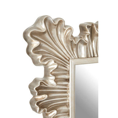 Champagne Finish Clamshell Design Wall Mirror