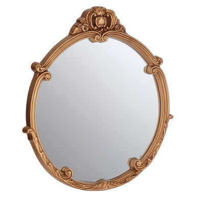 Gold Finish Round Acanthus Leaf Wall Mirror