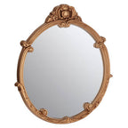 Gold Finish Round Acanthus Leaf Wall Mirror