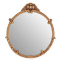 Gold Finish Round Acanthus Leaf Wall Mirror