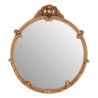 Gold Finish Round Acanthus Leaf Wall Mirror