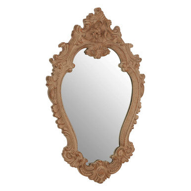 Antique Brown Rococo Design Wall Mirror