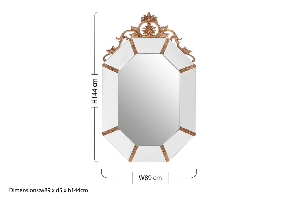 Wall Mirror with Gold Resin Frame