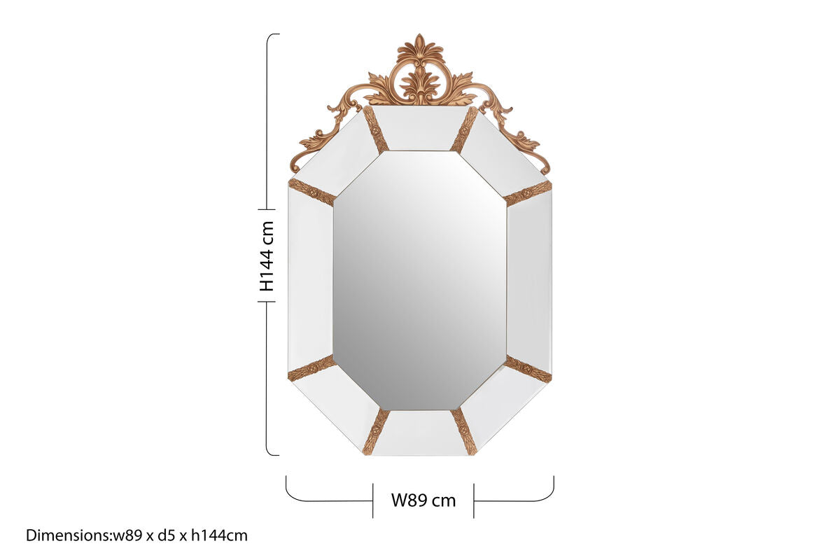 Wall Mirror with Gold Resin Frame