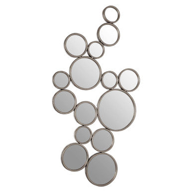 Large Silver Multi Circle Wall Mirror