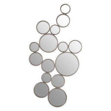 Large Silver Multi Circle Wall Mirror