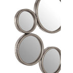 Large Silver Multi Circle Wall Mirror