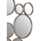 Large Silver Multi Circle Wall Mirror