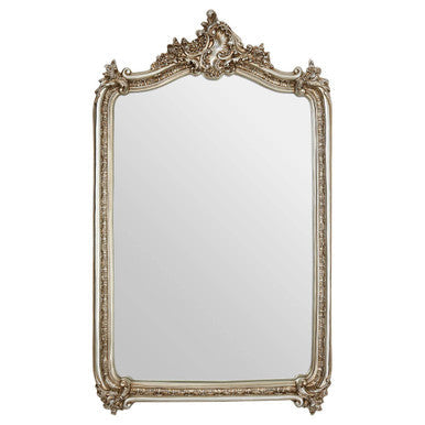 Champagne Finish Floral Wall Mirror