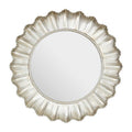 Champagne Finish Scallop Round Wall Mirror