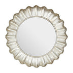 Champagne Finish Scallop Round Wall Mirror