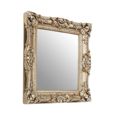 Champagne Finish Square Ornate Wall Mirror