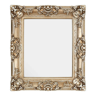 Champagne Finish Square Ornate Wall Mirror