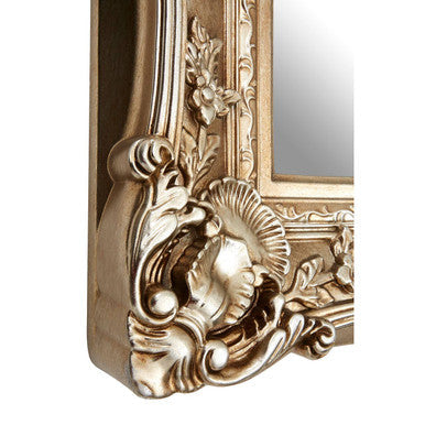 Champagne Finish Square Ornate Wall Mirror
