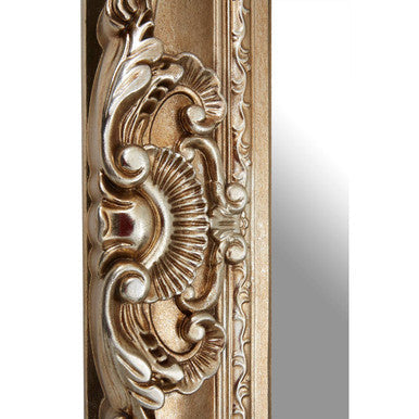 Champagne Finish Square Ornate Wall Mirror
