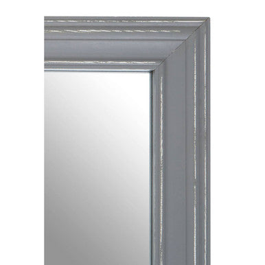 Grey Frame Rectangular Wall Mirror