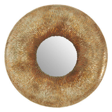 Gold Large Textured Wall Mirror