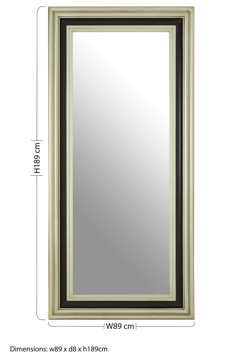 Black and Silver Rectangle Wall Mirror