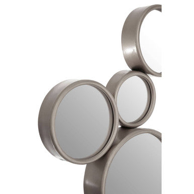 Silver Multi Circles Wall Mirror