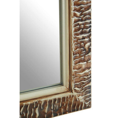Champagne Finish Ridged Wall Mirror
