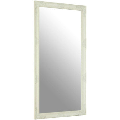 White and Gold Wall Mirror with Carved Detail