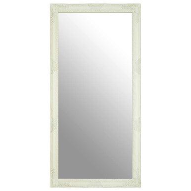 White and Gold Wall Mirror with Carved Detail