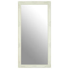 White and Gold Wall Mirror with Carved Detail