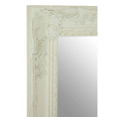 White and Gold Wall Mirror with Carved Detail