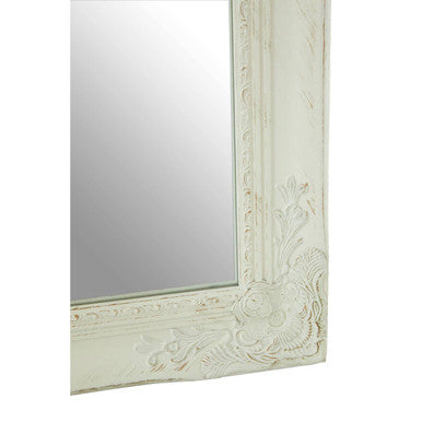 White and Gold Wall Mirror with Carved Detail