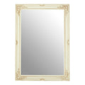 Bone White Wall Mirror with Beaded Detail