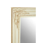 Bone White Wall Mirror with Beaded Detail