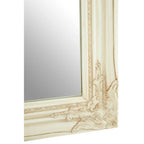 Bone White Wall Mirror with Beaded Detail