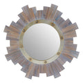 Wooden Wall Mirror with Nail Head