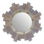 Wooden Wall Mirror with Nail Head