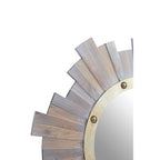 Wooden Wall Mirror with Nail Head
