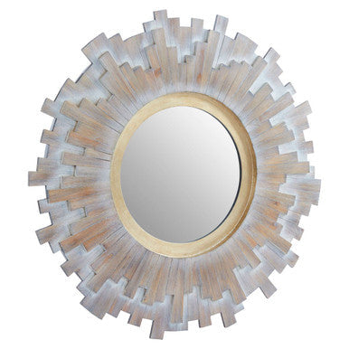 Multilevel Wooden Wall Mirror