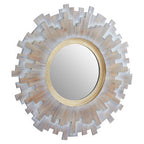 Multilevel Wooden Wall Mirror