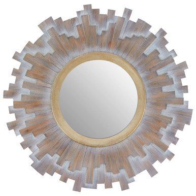 Multilevel Wooden Wall Mirror